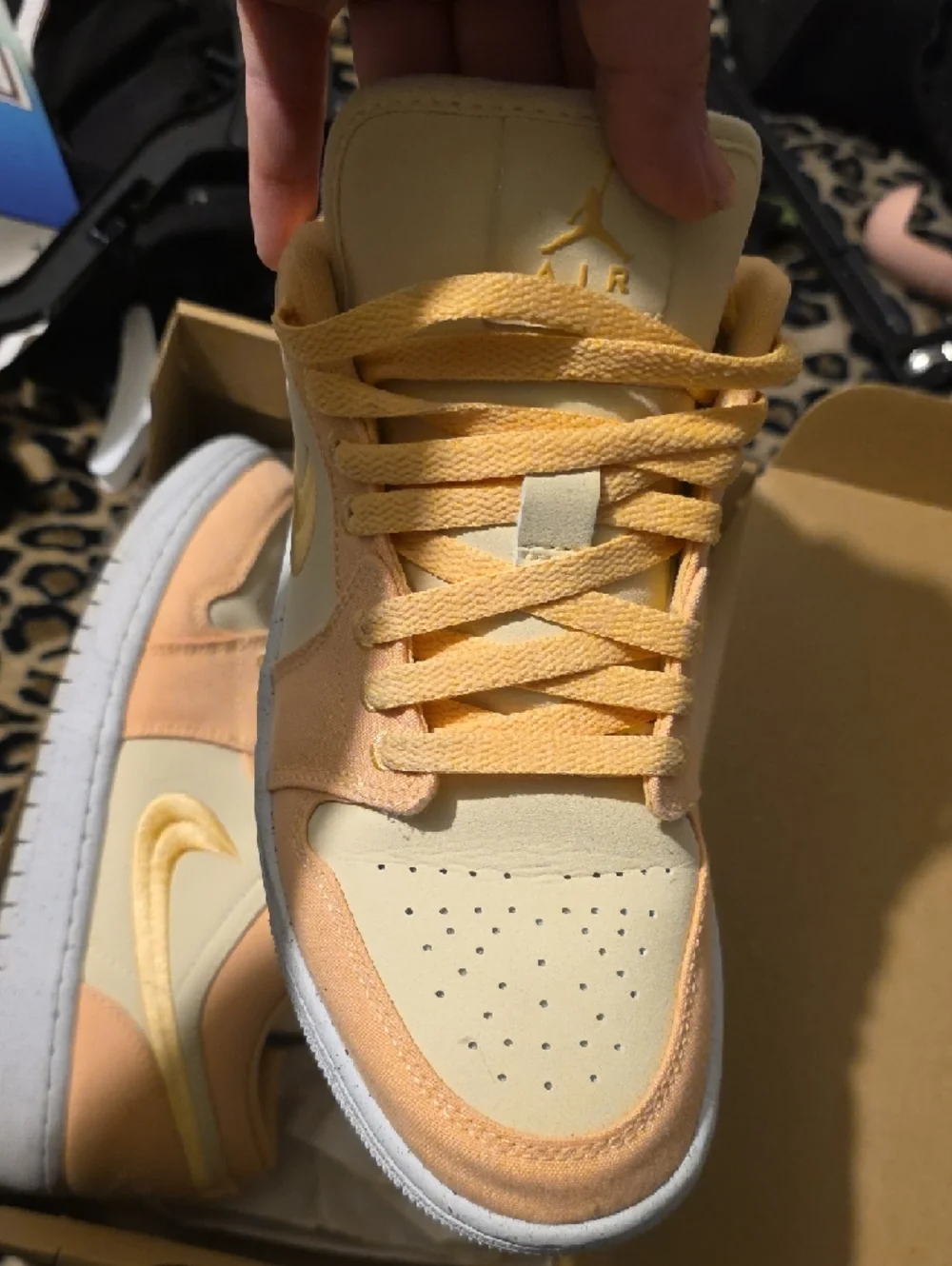 Nike Low-Top Sneakers in Peach, Cream & Gold